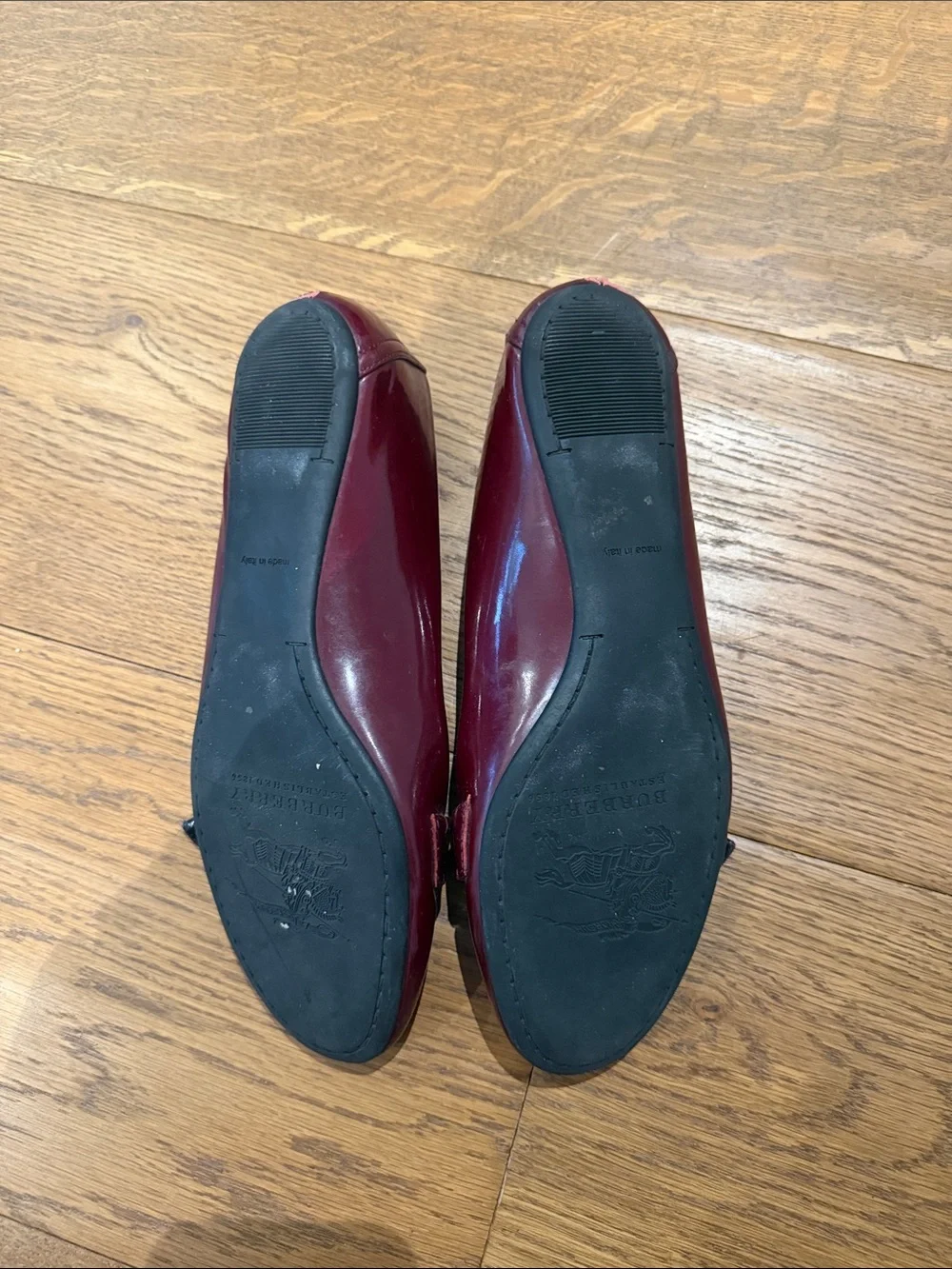 Burberry burgundy patent